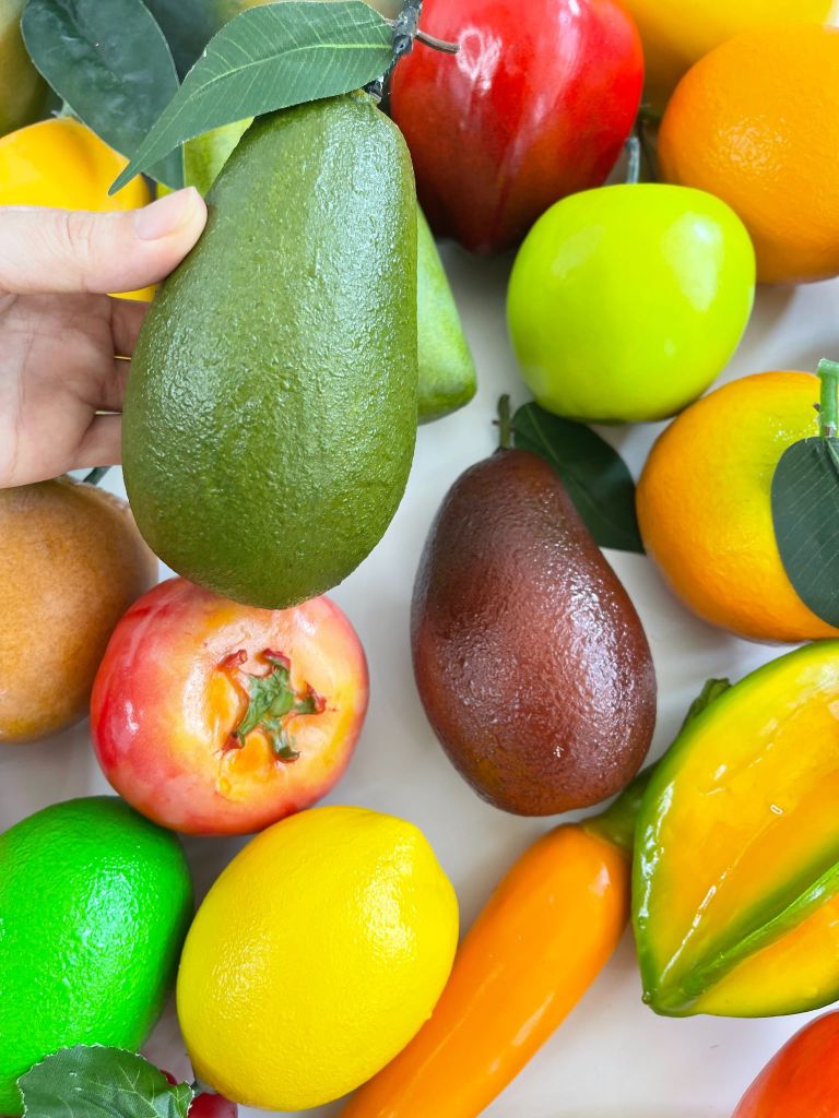 Trái cây giả trang trí xe bán sinh tố hút khách, trái cây giả chưng quầy nước ép xe sinh tố trái cây - Loại xịn bền