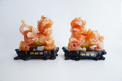 Tượng tỳ hưu phong thủy bụng trứng vàng tài lộc trấn trạch - Cam 17cm