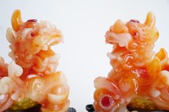 Tượng tỳ hưu phong thủy bụng trứng vàng tài lộc trấn trạch - Cam 17cm