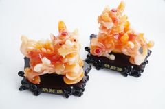 Tượng tỳ hưu phong thủy bụng trứng vàng tài lộc trấn trạch - Cam 17cm