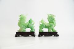 Cặp tượng Tỳ Hưu xanh phong thủy trấn trạch, chiêu tài lộc may mắn - Cao 15cm