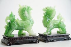 Cặp tượng Tỳ Hưu xanh phong thủy trấn trạch, chiêu tài lộc may mắn - Cao 15cm