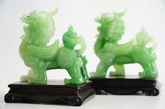 Cặp tượng Tỳ Hưu xanh phong thủy trấn trạch, chiêu tài lộc may mắn - Cao 15cm