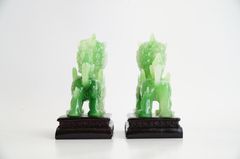 Cặp tượng Tỳ Hưu xanh phong thủy trấn trạch, chiêu tài lộc may mắn - Cao 15cm