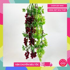 Chùm dây Nho giả trang trí tết, chùm dây nho trái cây giả decor hàng quán loại đẹp