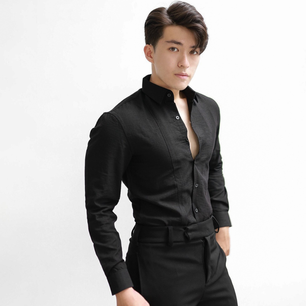  Black Stripe Linen Shirt 