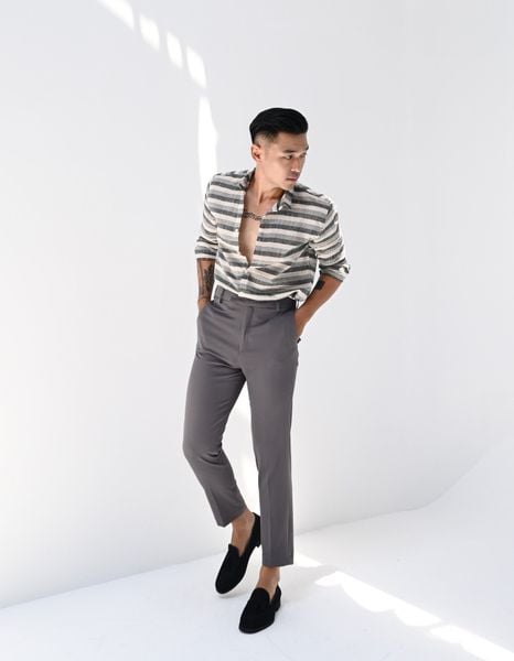  Light Grey Strap Trousers 