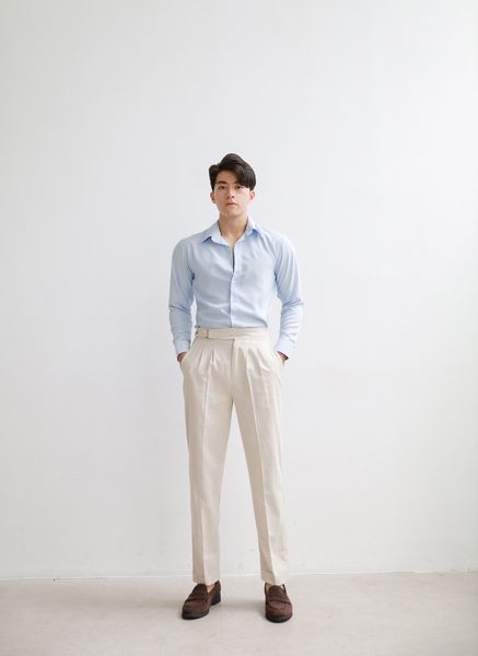  Cream White Linen Trousers 