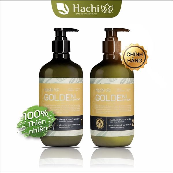 [Mã SKAMLTSM9 giảm 10% đơn 99K] COMBO Dầu gội xả cao cấp HACHI VIETNAM ® Goldenretreat 500g (vàng)