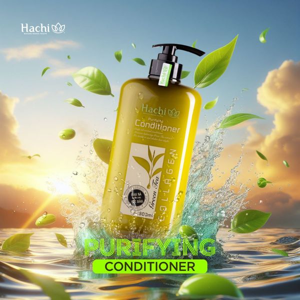 Dầu xả HACHI VIETNAM ® chiết xuất trà xanh dành cho tóc dầu GREENTEA - Purifying Conditioner