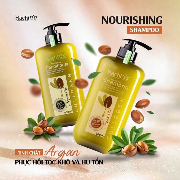 Combo dầu gội xả ARGAN - dành cho tóc hư tổn - HACHI VIETNAM ®