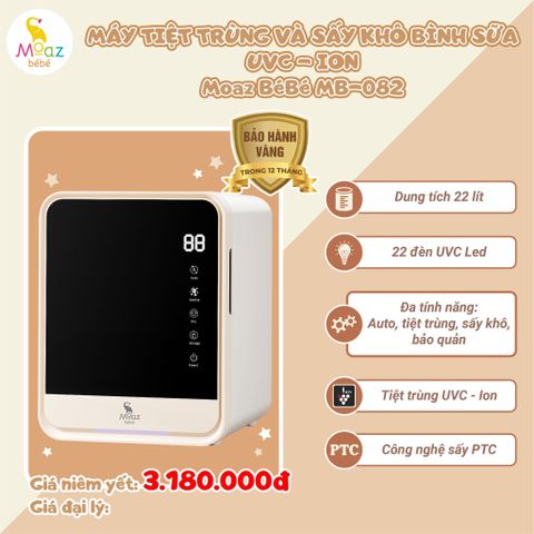 Máy tiệt trùng và sấy khô bình sữa uvc – ion Moaz BéBé MB082