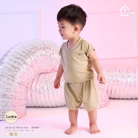 Bộ cộc tay hến bo chun Cookie (0-5 tuổi)