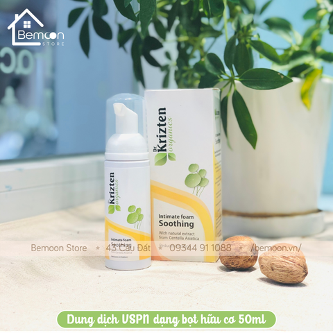 Nước vệ sinh phụ nữ hữu cơ tạo bọt 50ml Dr. Krizten Organic 50ml