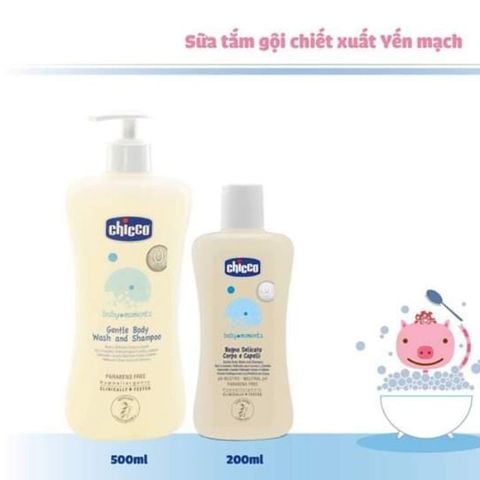 Sữa tắm gội Chicco chiết xuất yến mạch 0M+