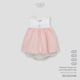 Bodysuit cộc giả váy màu hồng phối trắng Nous Premium