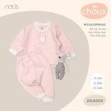 Bộ quần áo cài vai dài thêu đáp gấu Nous