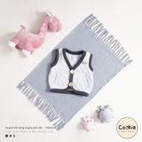 Áo Gile trần bông cài giữa phối viền Cookie