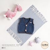 Áo Gile trần bông cài giữa phối viền Cookie