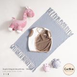 Áo gile nỉ lông cài chéo phối màu Cookie