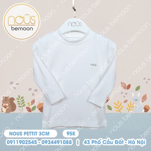 Áo cổ 3cm Nous pettit  trắng