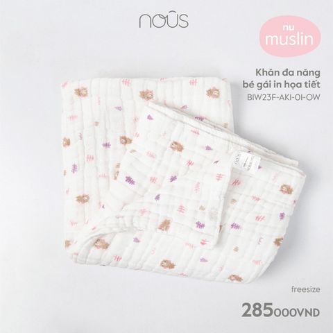 Khăn tắm Nous xô Muslin 6 lớp họa tiết ( 110x110cm )