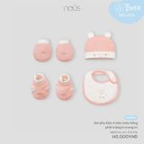 Set phụ kiện 4 món hồng phối trắng in trang trí ( gà ) Nous NB