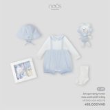 Set quà tặng 4 món màu xanh phối trắng Nous 1Y