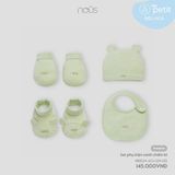 Set phụ kiện 4 món xanh chấm bi ( xanh lá ) Nous Petit