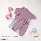 Bộ nỉ cánh dơi cài vai bo chun Cookie