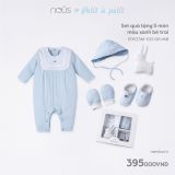 Set quà tặng 5 món màu xanh bé trai NB ( lục lạc hình thỏ )