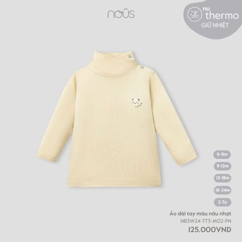 Áo cổ 5cm dài tay Nous Thermo màu nâu nhạt ( Gấu trúc )