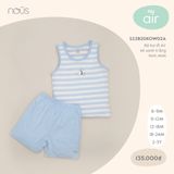 Bộ ba lỗ nous air kẻ xanh trăng hình nhím