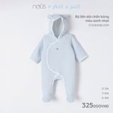 Bộ liền dài chần bông màu xanh nhạt