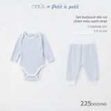 Set bodysuit dài vai chờm màu xanh nhat
