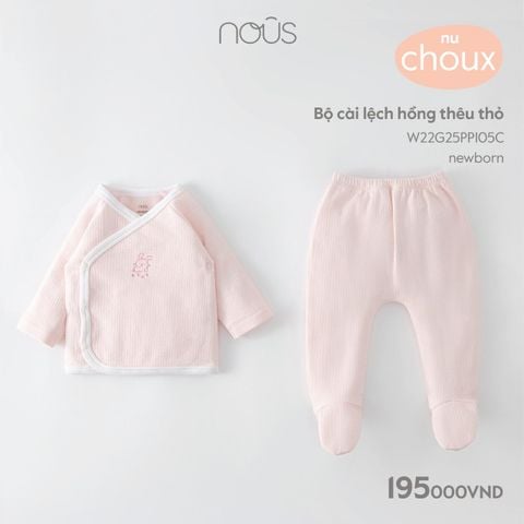 Bộ cài lệch Nous Choux thêu thỏ NB