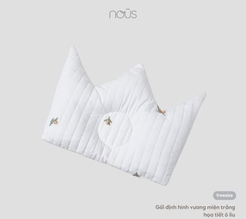 Gối vương miện trắng hoạ tiết oliu size nhỏ