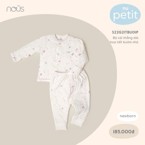 Bộ quần áo cài thẳng dài Nous Petit họa tiêt bướm nhỏ NB