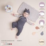 Bộ quần áo dài tay Cookie sơ sinh cài chéo phối tay sữa