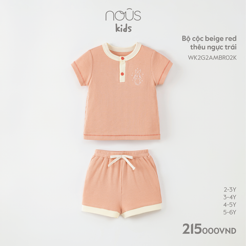 Bộ cộc Nous Kid thêu ngực trái