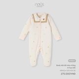 Body dài tất Nous Premium màu be in họa tiết NB