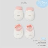 Set BTBC Nous Petit trắng in họa tiết phối màu hồng NB ( trái tim )