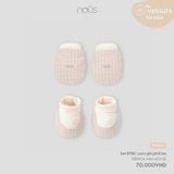 Set BTBC Nous Velour caro ghi phối be NB