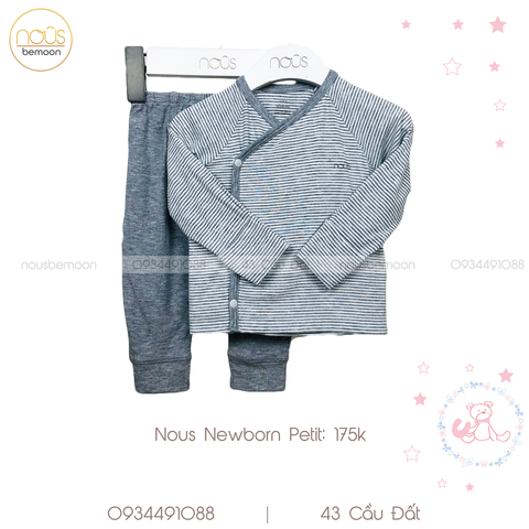 Bộ cài lệch kẻ trắng ghi NB