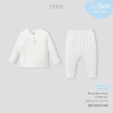 Bộ cài lệch Nous Petit trắng in hình cừu NB