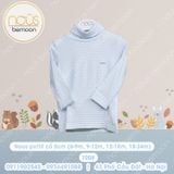 Áo cổ 5cm Nous pettit kẻ xanh nhỏ