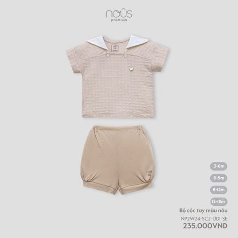 Bộ cộc tay màu nâu Nous Premium