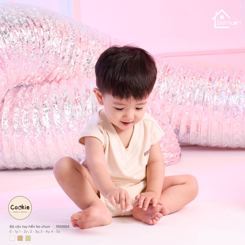 Bộ cộc tay hến bo chun Cookie (0-5 tuổi)