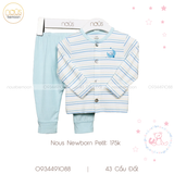 Cài thẳng newborn kẻ trắng xanh NB