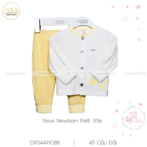 Cài thẳng newborn vàng trắng NB